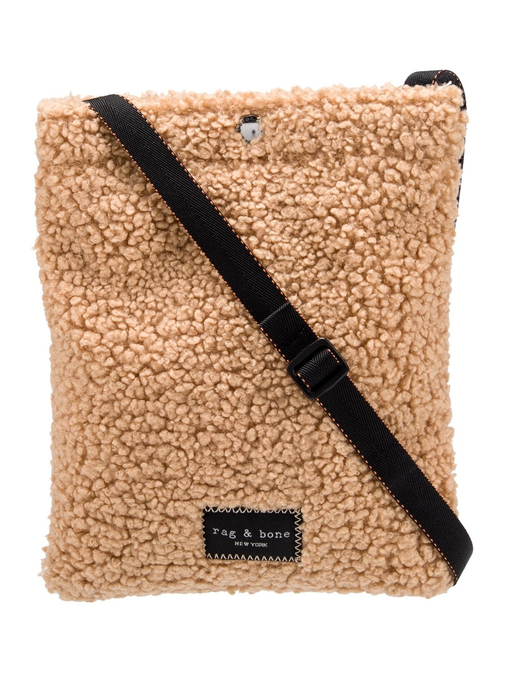 rag & bone tan sherpa messenger bag with black strap